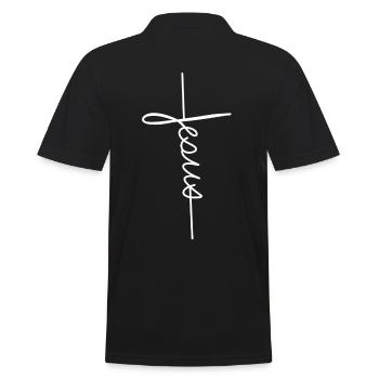 Jesus Cool Lettering Church - Men's Polo Shirt - black - Back - Kai (181cm)