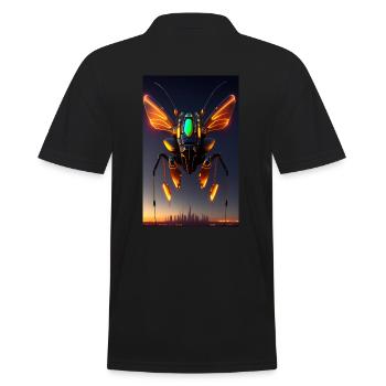 Artificial Intelligence AI Steampunk Cyborg Robot - Men's Polo Shirt - black - Back - Kai (181cm)