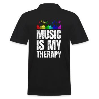 La musique est ma thérapie Musicien Mélomanes - Polo Homme - noir - Dos - Kai (181cm)