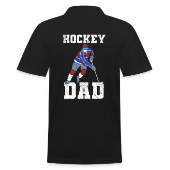 Hockey Dad Eishockey - Männer Poloshirt - Schwarz - Hinten - Kai (181cm)