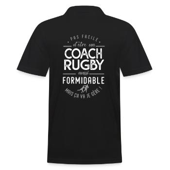 coach Rugby formidable cadeau sport rugby - Polo Homme - noir - Dos - Kai (181cm)
