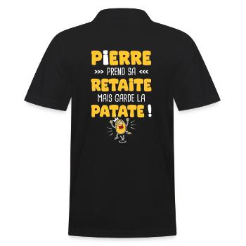 Pierre prend sa Retraite cadeau retraite retraité - Polo Homme - noir - Dos - Kai (181cm)