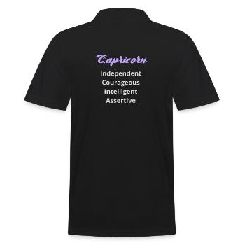 Logo signe astrologique "Capricorne" - Polo Homme - noir - Dos - Kai (181cm)