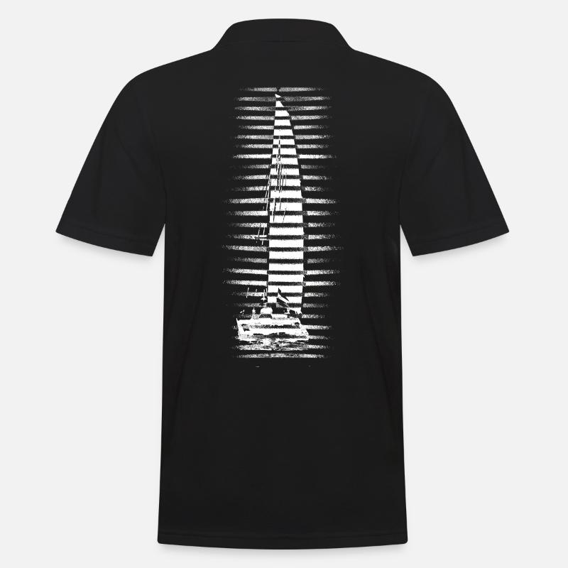 Katamaran Segelschiff Segelboot - Männer Poloshirt - Schwarz