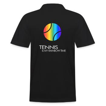 Balle de match de tennis Balle de tennis « arc-en-ciel-tennis-temps » - Polo Homme - noir - Dos - Kai (181cm)