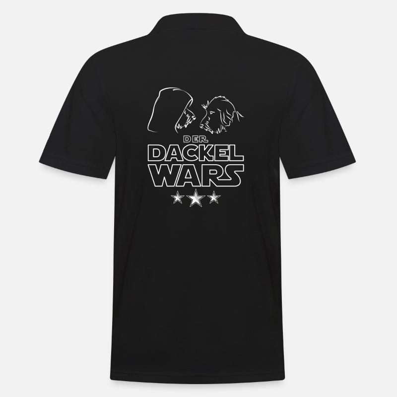 Der Dackel Wars - Gesicht zu Gesicht - Männer Poloshirt - Schwarz