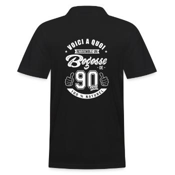 Bogosse de 90 ans anniversaire 90 ans - Polo Homme - noir - Dos - Kai (181cm)