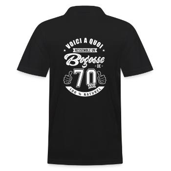 Bogosse de 70 ans anniversaire 70 ans - Polo Homme - noir - Dos - Kai (181cm)