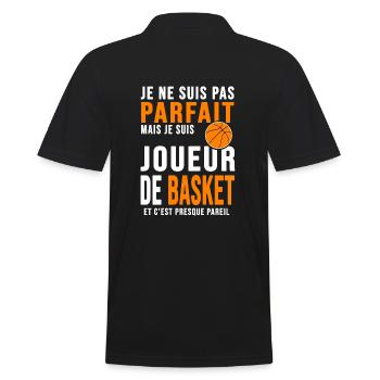 Basket joueur parfait humour basketball - Polo Homme - noir - Dos - Kai (181cm)