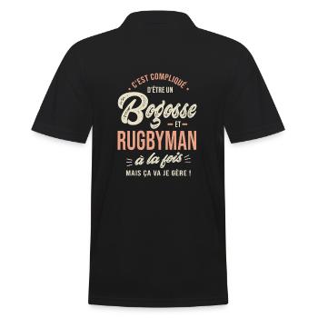 Rugby sport rygby homme joueur de rugby rugbyman - Polo Homme - noir - Dos - Kai (181cm)