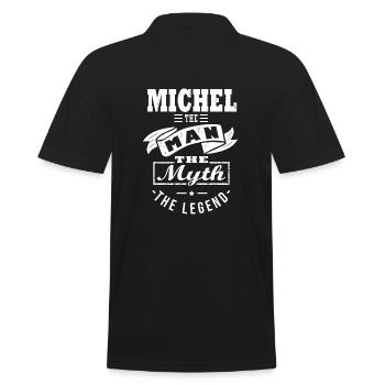 Michel Man Myth Legend Gift Michel - Men's Polo Shirt - black - Back - Kai (181cm)