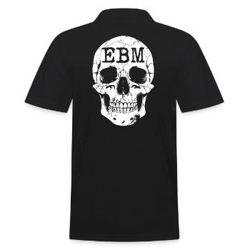 EBM Skull - Men's Polo Shirt - black - Back - Kai (181cm)