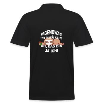Süßes Faultier Slot müde schlafen faul - Männer Poloshirt - Schwarz - Hinten - Kai (181cm)
