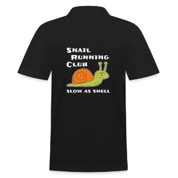 Joggen Laufen Sport Schnecke Running Geschenk Fun - Männer Poloshirt - Schwarz - Hinten - Kai (181cm)