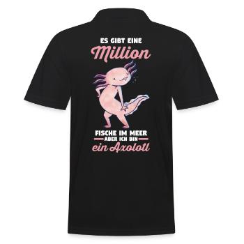 Axolotl - Männer Poloshirt - Schwarz - Hinten - Kai (181cm)