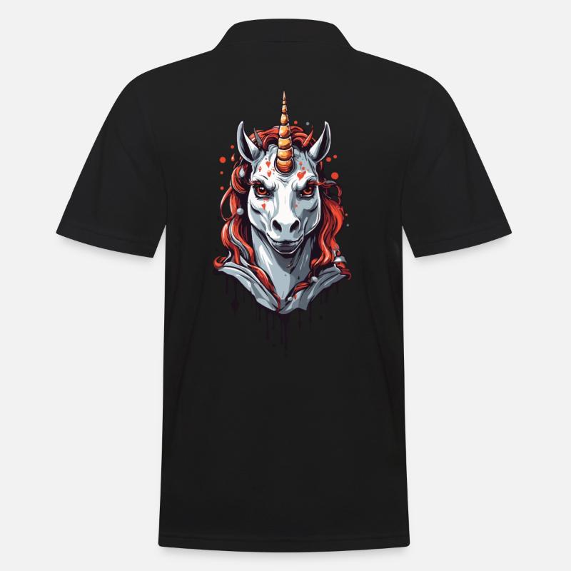 Dunkles Vampir Einhorn Halloween Design - Männer Poloshirt - Schwarz