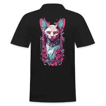 Düstere Gothic Sphynx Katze Pastel Goth Design - Männer Poloshirt - Schwarz - Hinten - Kai (181cm)