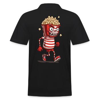 Creepy Popcorn Monster Halloween Movie Night - Polo Homme - noir - Dos - Kai (181cm)