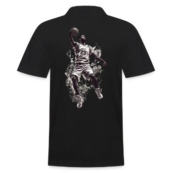 Basketball Dunk Aesthetic Streetwear Design - Männer Poloshirt - Schwarz - Hinten - Kai (181cm)