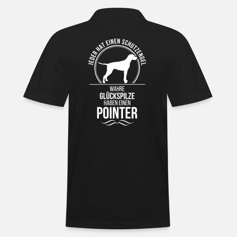 POINTER Schutzengel Wilsigns Hundespruch Jagdhund - Männer Poloshirt - Schwarz