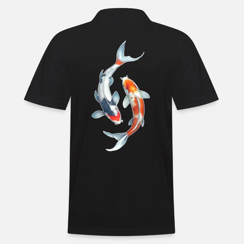 Koi Karpfen - Männer Poloshirt - Schwarz