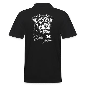 Deutscher Jagdterrier Jagdhunde Portrait Wilsigns - Männer Poloshirt - Schwarz - Hinten - Kai (181cm)