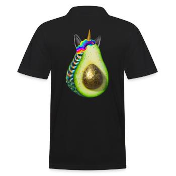 Happy Unicorn Avocado - Men's Polo Shirt - black - Back - Kai (181cm)