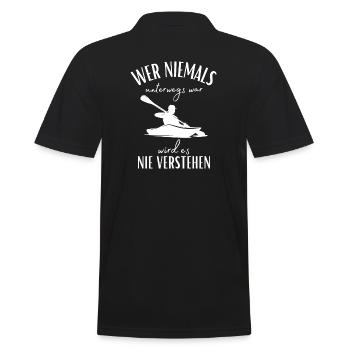 Kajak-Kanu-Wassersport-Spruch-Kanadier-Kajak Sport - Männer Poloshirt - Schwarz - Hinten - Kai (181cm)