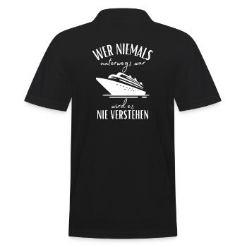 Kreuzfahrt-Seereise-Wer niemals unterwegs war... - Männer Poloshirt - Schwarz - Hinten - Kai (181cm)
