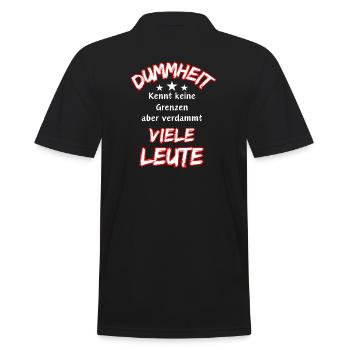 Stupidity knows no bounds ... Funny Saying - Men's Polo Shirt - black - Back - Kai (181cm)