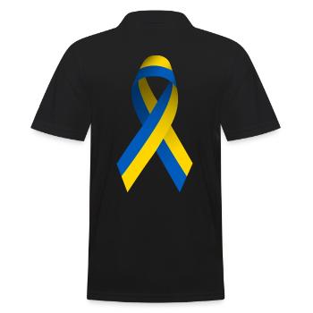 Ukraine Friedenszeichen - Männer Poloshirt - Schwarz - Hinten - Kai (181cm)