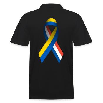 Frankreich für Frieden in der Ukraine - Männer Poloshirt - Schwarz - Hinten - Kai (181cm)