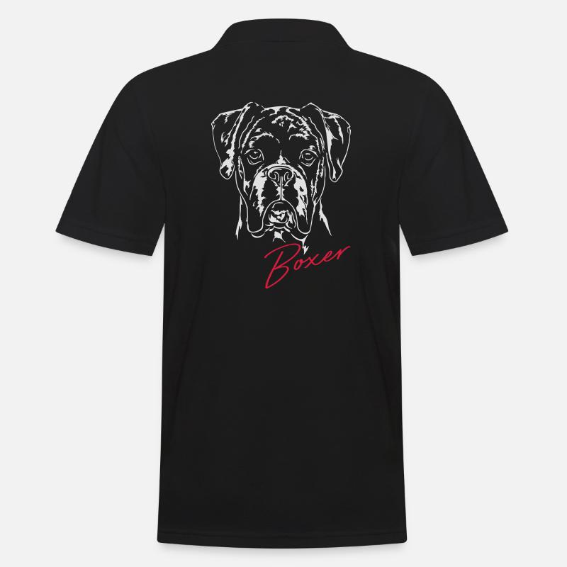BOXER Hundeportrait Hunde Wilsigns - Männer Poloshirt - Schwarz