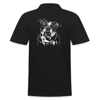 OLD ENGLISH BULLDOG OEB Hundeportrait Wilsigns - Männer Poloshirt - Schwarz - Hinten - Kai (181cm)