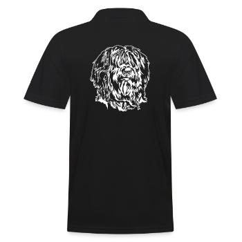 BRIARD Dog Dogs Dog Portrait Pedigree Dog Wilsigns - Men's Polo Shirt - black - Back - Kai (181cm)