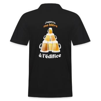 I bring my beer to the building - Men's Polo Shirt - black - Back - Kai (181cm)