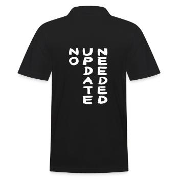 NO UPDATE white - Männer Poloshirt - Schwarz - Hinten - Kai (181cm)