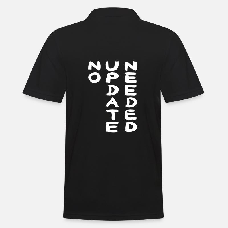 NO UPDATE white - Männer Poloshirt - Schwarz