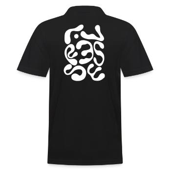 Kontrastierende organische Formen – VERGIFTUNG - Männer Poloshirt - Schwarz - Hinten - Kai (181cm)