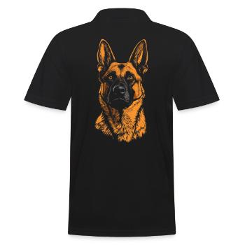 Berger Belge Malinois Portrait Chiens - Polo Homme - noir - Dos - Kai (181cm)