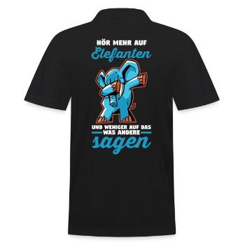 Dickhäuter Rüsseltier Dabbing Elefant - Männer Poloshirt - Schwarz - Hinten - Kai (181cm)