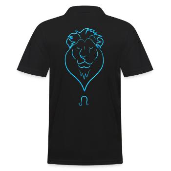 Löwe - Männer Poloshirt - Schwarz - Hinten - Kai (181cm)