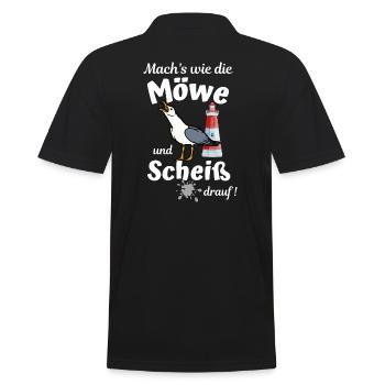 Mach's wie die Möwe und Scheiß drauf - Ostsee Fun - Männer Poloshirt - Schwarz - Hinten - Kai (181cm)
