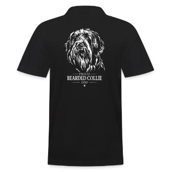 Bearded Collie Papa Chien Chien Wilsigns - Polo Homme - noir - Dos - Kai (181cm)