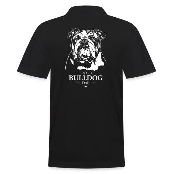 Bulldog Dad English Bulldog Dogs Wilsigns - Men's Polo Shirt - black - Back - Kai (181cm)