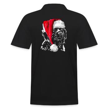 Santa LEONBERGER Weihnachten Hunde Hund Wilsigns - Männer Poloshirt - Schwarz - Hinten - Kai (181cm)
