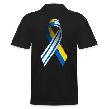 Israël Ukraine Signe de paix - Polo Homme - noir - Dos - Kai (181cm)