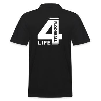 Floorball « Floorball 4 Life » Joueur de floorball - Polo Homme - noir - Dos - Kai (181cm)