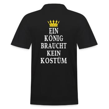 Königin König Karneval Fasching Kostüm Partnerlook - Männer Poloshirt - Schwarz - Hinten - Kai (181cm)
