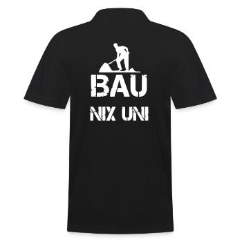 Bau nix Uni - Männer Poloshirt - Schwarz - Hinten - Kai (181cm)